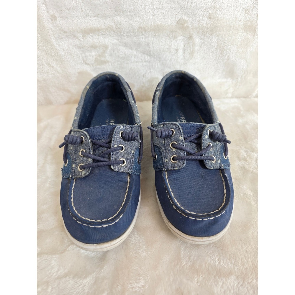 Sperry Shoresider 3 Eye Navy Blue Polka Dot Boat‎ Shoes SCK159837 Kids Size 3M